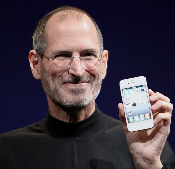 Steve Jobs, CEO of Apple, demonstrating an iPhone. Source: Wikipedia
