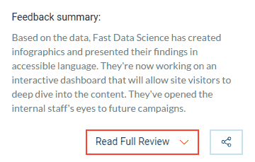 Review of Fast Data Science's data science consulting offer by a satisfied client