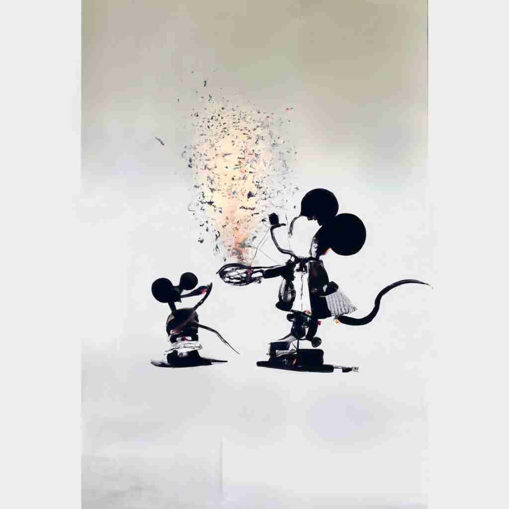 Mickey Mouse in the style of Banksy