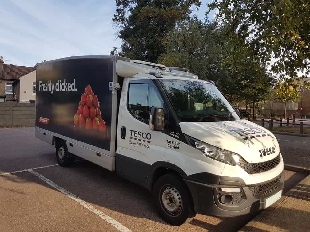 Photo of a Tesco delivery van